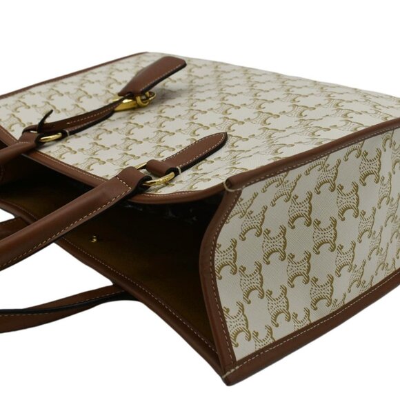 Celine  Horizontal Cabas Triomphe Canvas Tote Cream - Picture 7 of 13